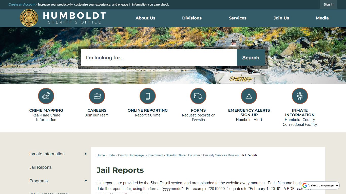 Jail Reports | Humboldt County, CA - Official Website